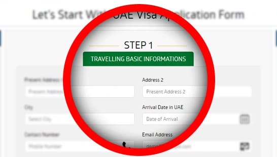 how to apply uae visa third step